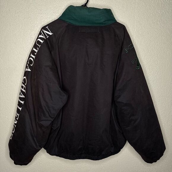 Rare Vintage NAUTICA CHALLENGE J Class Spell Out Sailing Jacket Hide Hood 90s XL - Picture 3 of 8